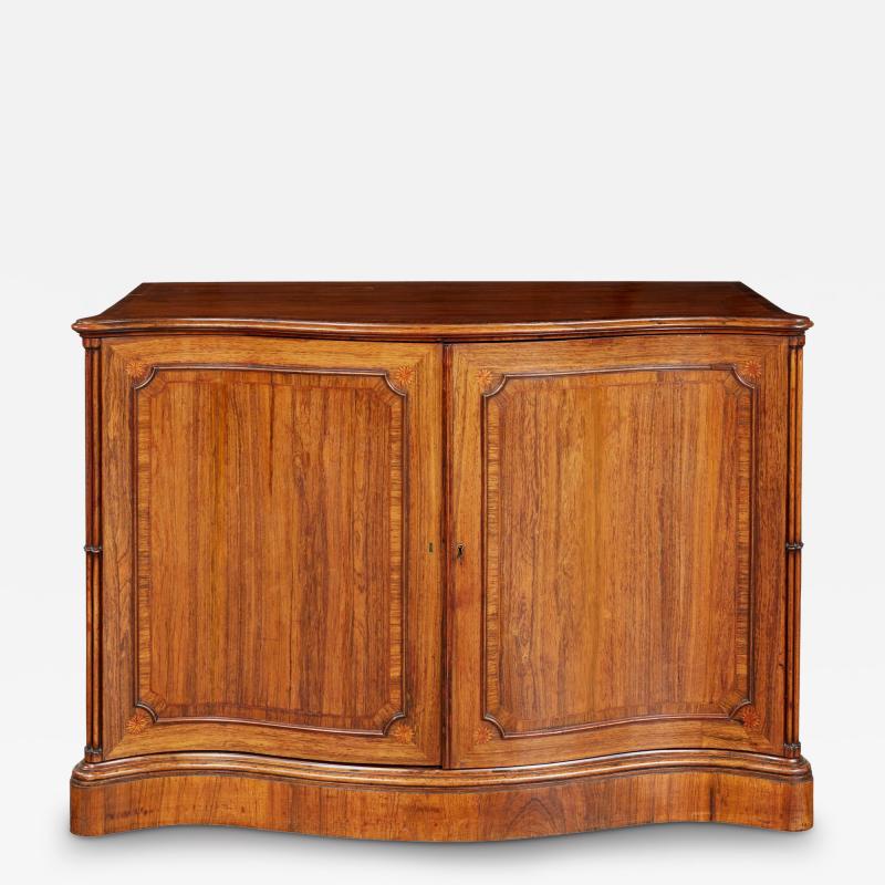Thomas Chippendale Georgian Serpentine Rosewood Cabinet