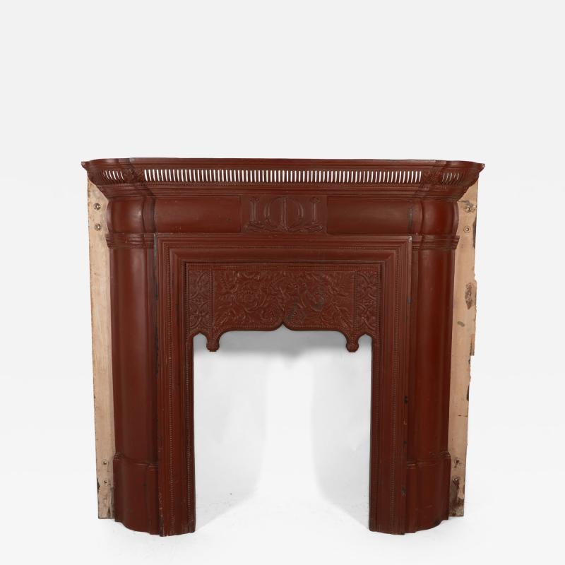 Thomas Elsley Rare Thomas Elsley Fireplace with Stylized Floral Details to the Centre