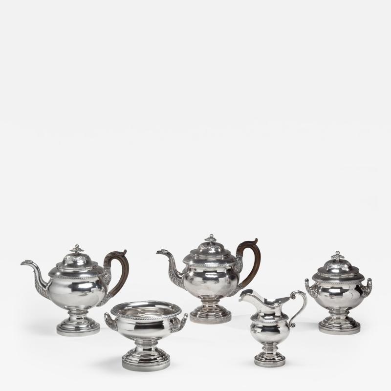 Thomas Fletcher 5 Pieces Silver Tea Service