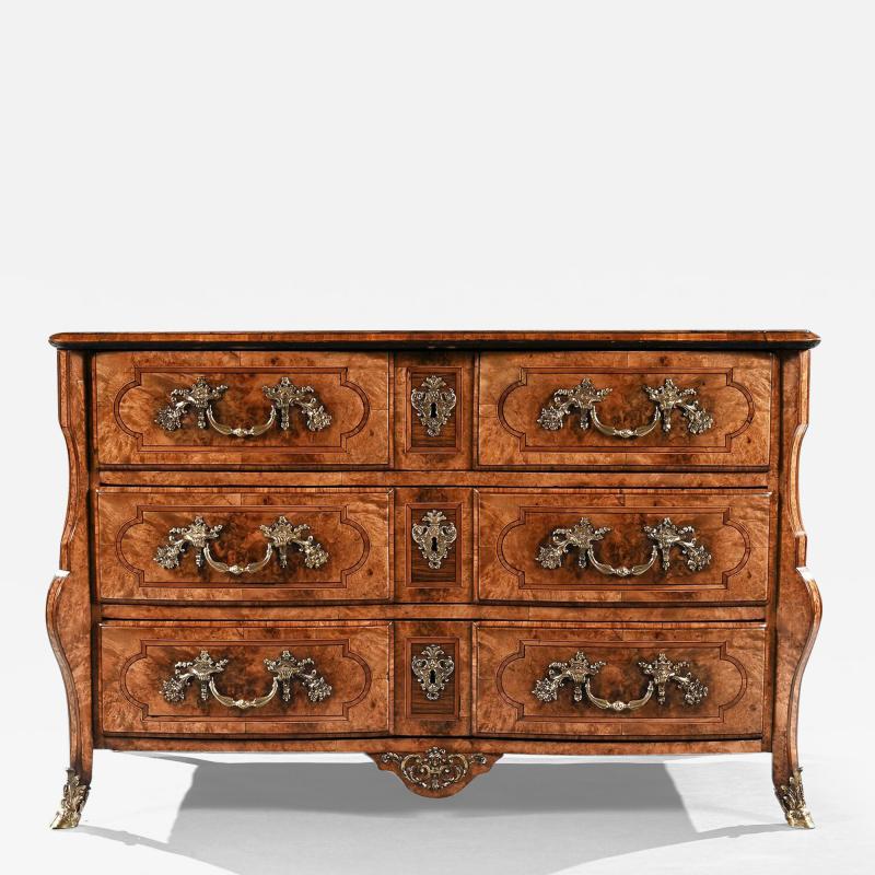 Thomas Hache Early 18th Century Regence Burr Maple Commode Attributed to Thomas Hache