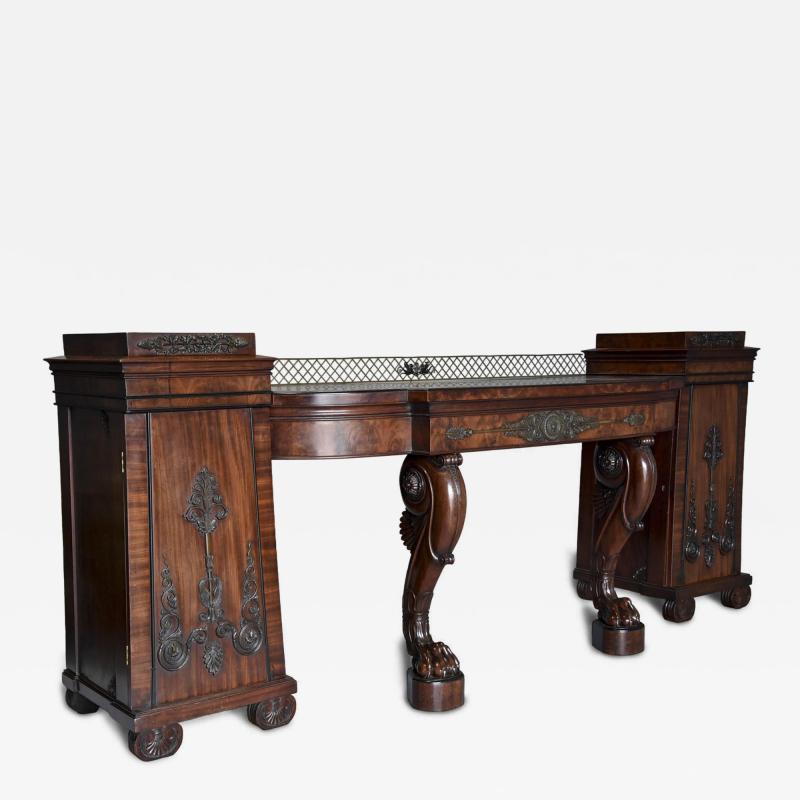 Thomas Hope A superb Regency mahogany pedestal sideboard with excellent patina