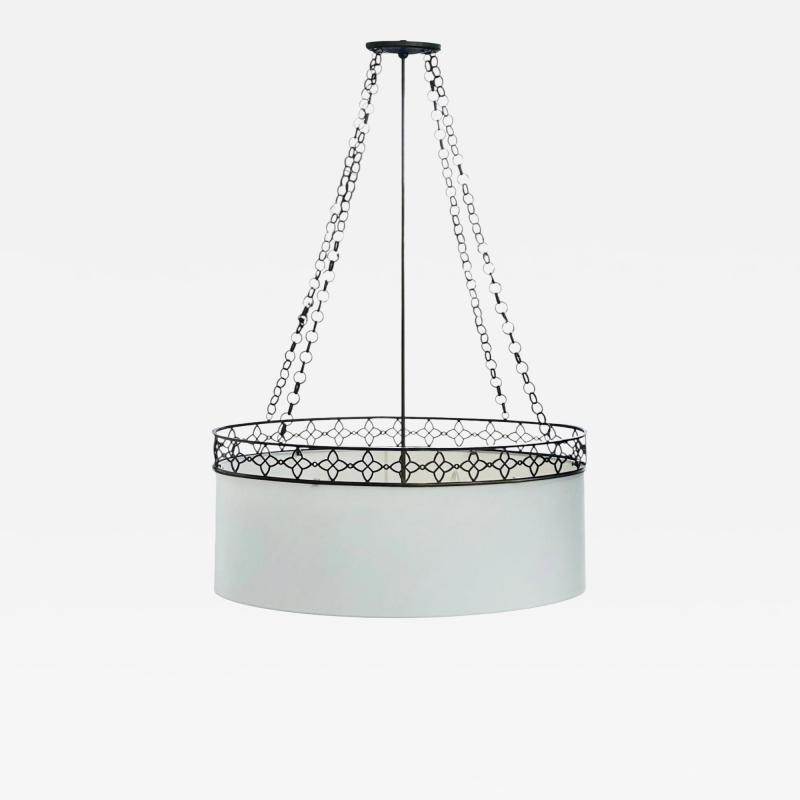 Thomas Pheasant Studio Oval Thomas Pheasant Baker Chandelier Bronze Chain Canopy Italy 52 to 70 H