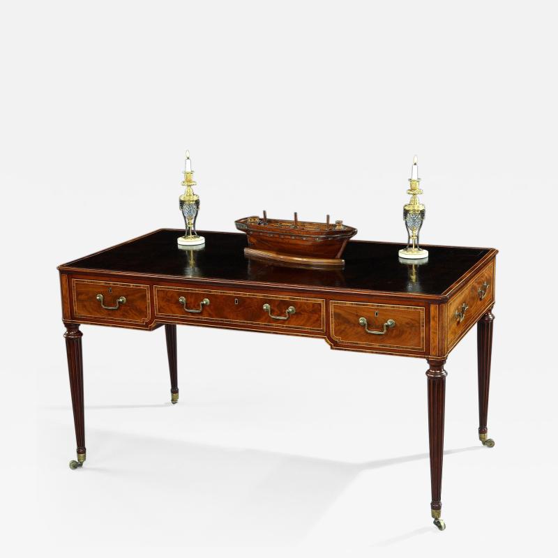 Thomas Sheraton The Shrubland Park Georgian Period Mahogany Free Standing Writing Library Table