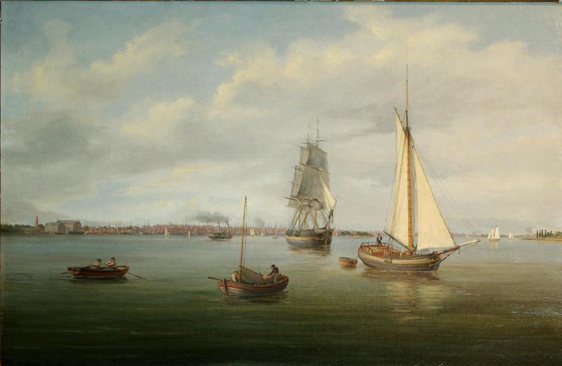 Thomas Birch Philadelphia from the Delaware River