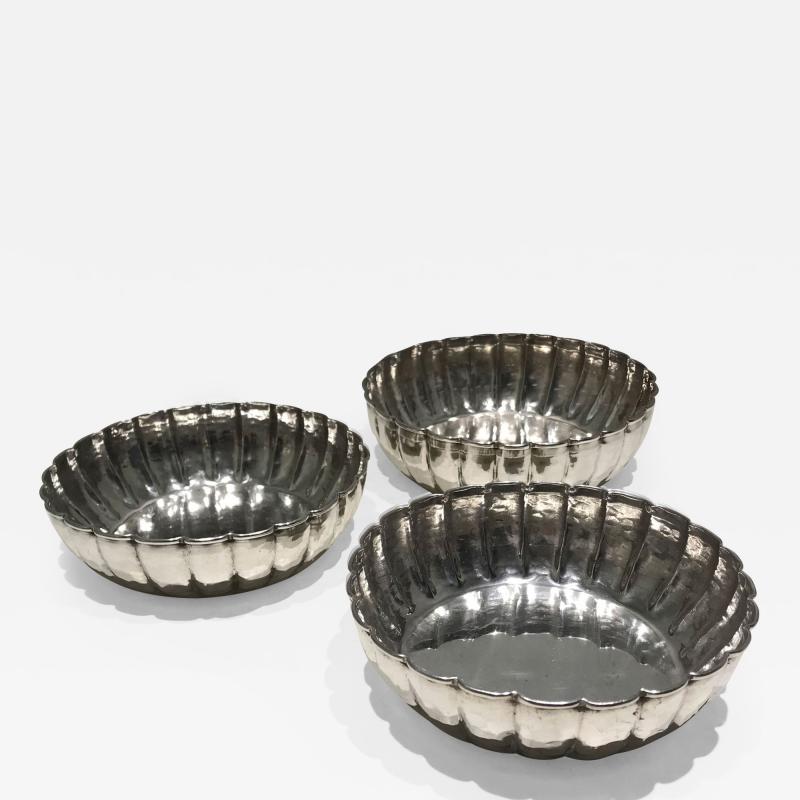 Three 1950s continental silver bowls