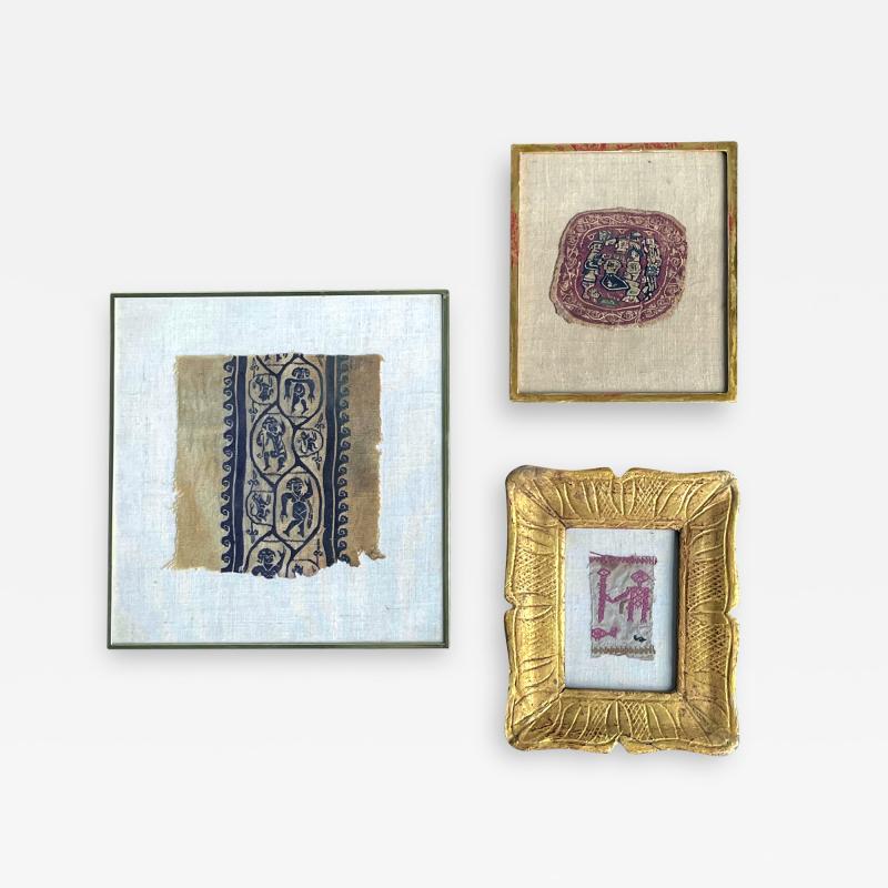 Three Framed Textile Fragments Continental Europe