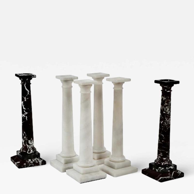 Three Pairs Large Marble Candlesticks