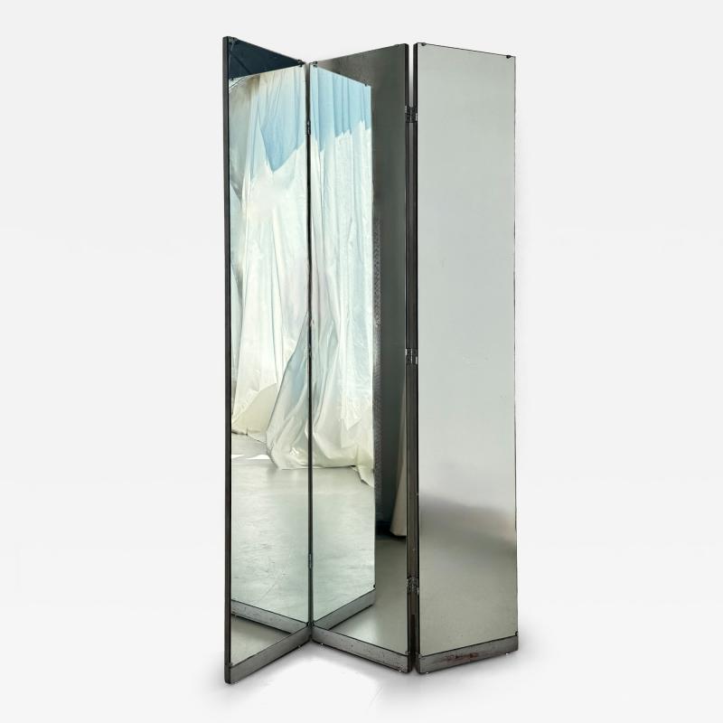 Three panel folding mirrored screen United States mid 20th century
