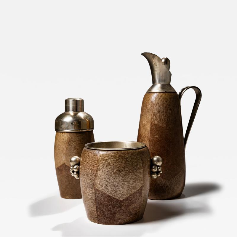 Three piece Bar Set by Aldo Tura Italy 1970s