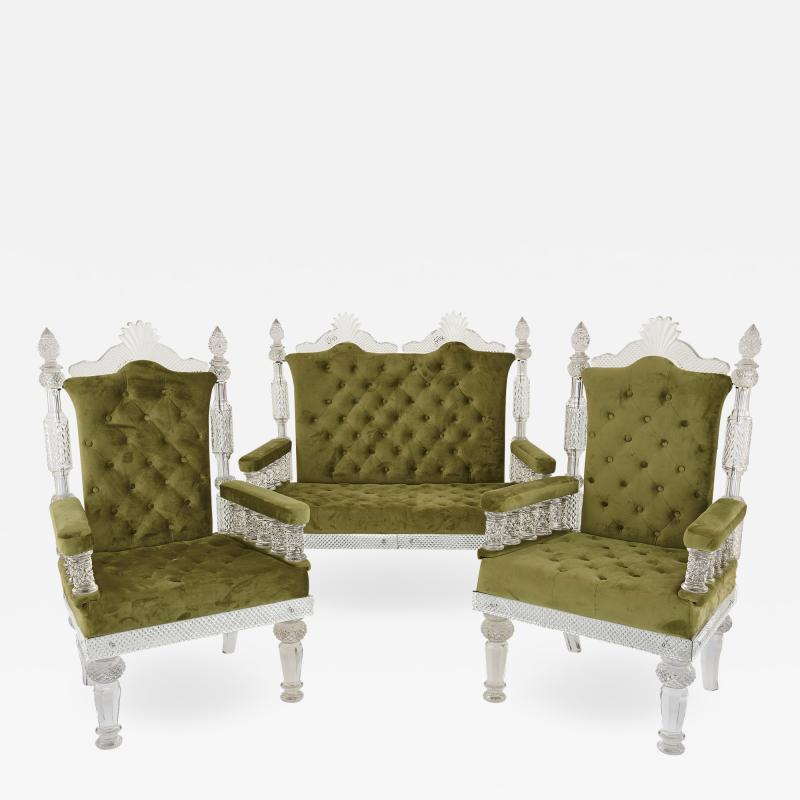 Three piece furniture set in the manner of F C Osler