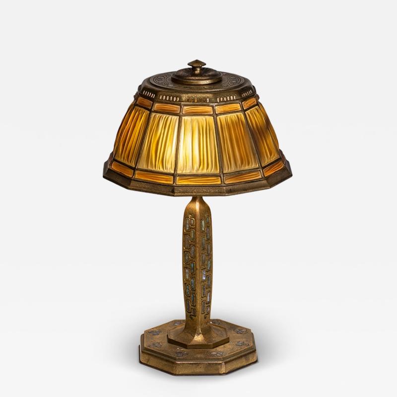 Tiffany Studios Abalone Linenfold Desk Lamp
