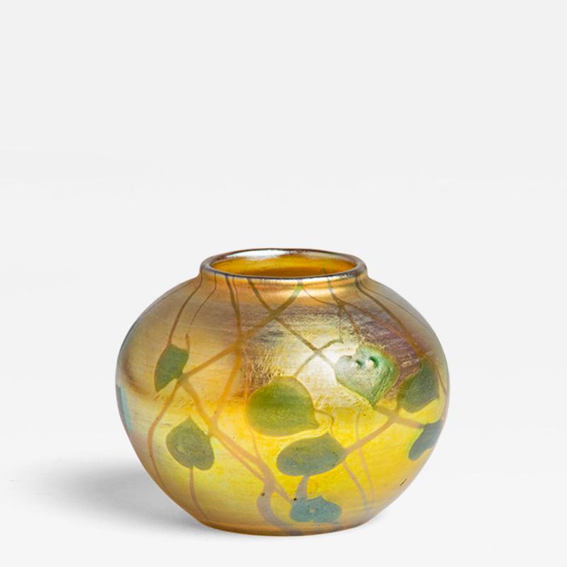 Tiffany Studios Decorated Gold Iridescent Cabinet Vase