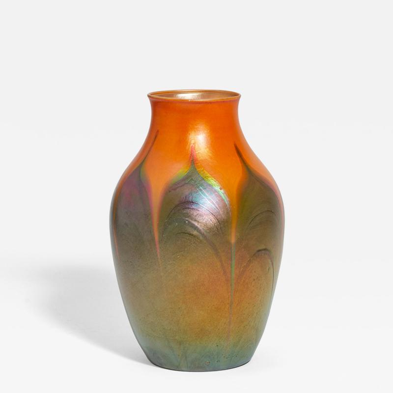 Tiffany Studios Favrile Glass Vase with Pulled Decoration