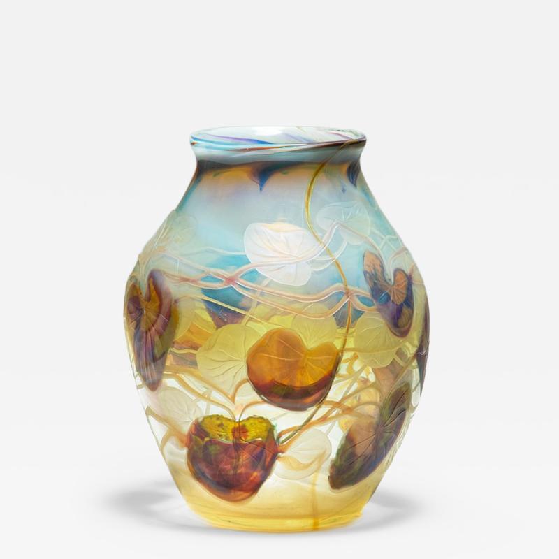 Tiffany Studios Intaglio Decorated Reactive Paperweight Vase