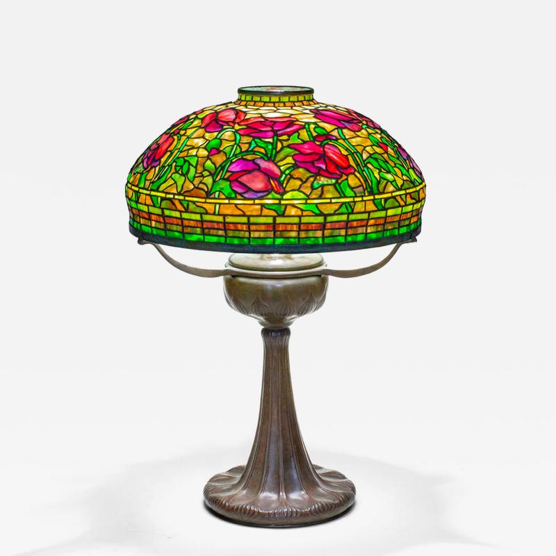 Tiffany Studios Rare Early Poppy Table Lamp