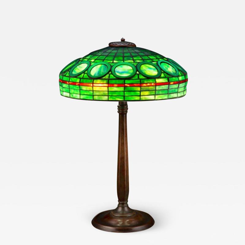 Tiffany Studios Rare Tiffany Studios Jade Ring Table Lamp