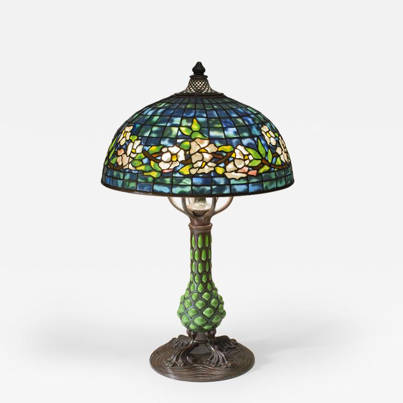Tiffany Studios Rare Wild Rose Border Table Lamp