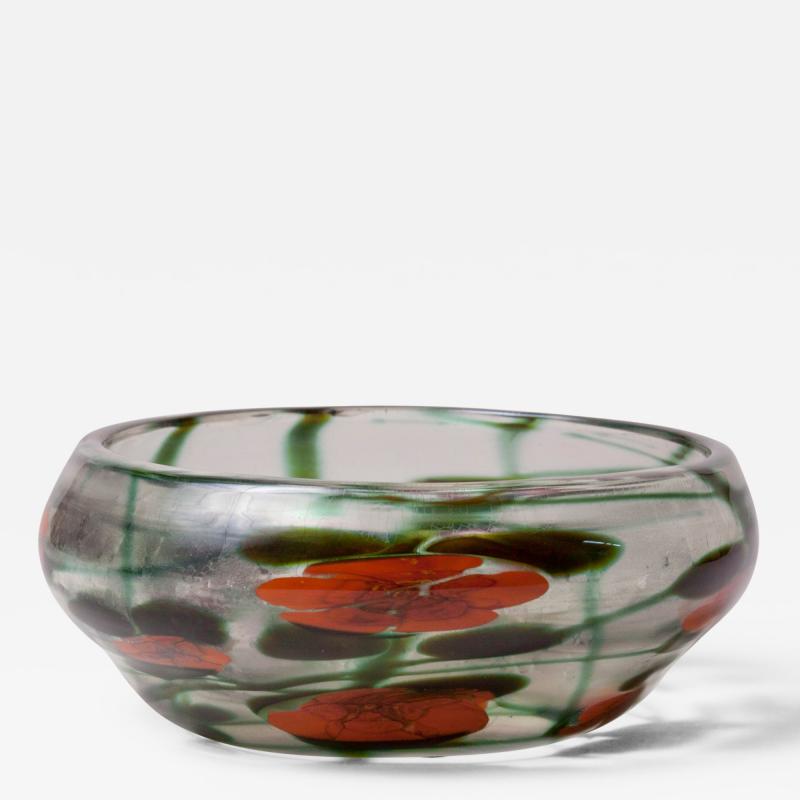 Tiffany Studios Tiffany Studios Favrile Glass Decorated Paperweight Bowl