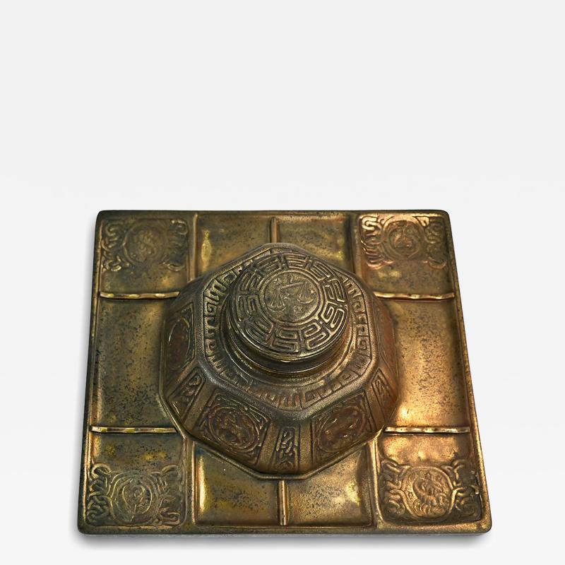 Tiffany Studios Tiffany Studios New York Large Zodiac Bronze Ink Well