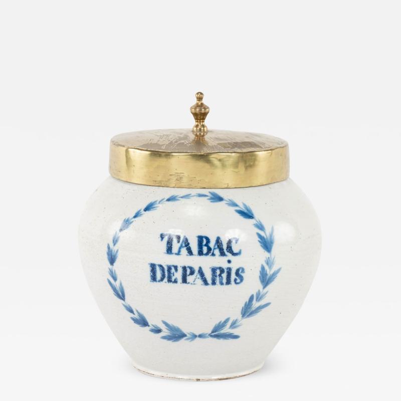 Tin Glazed Tabac deParis Tobacco Jar