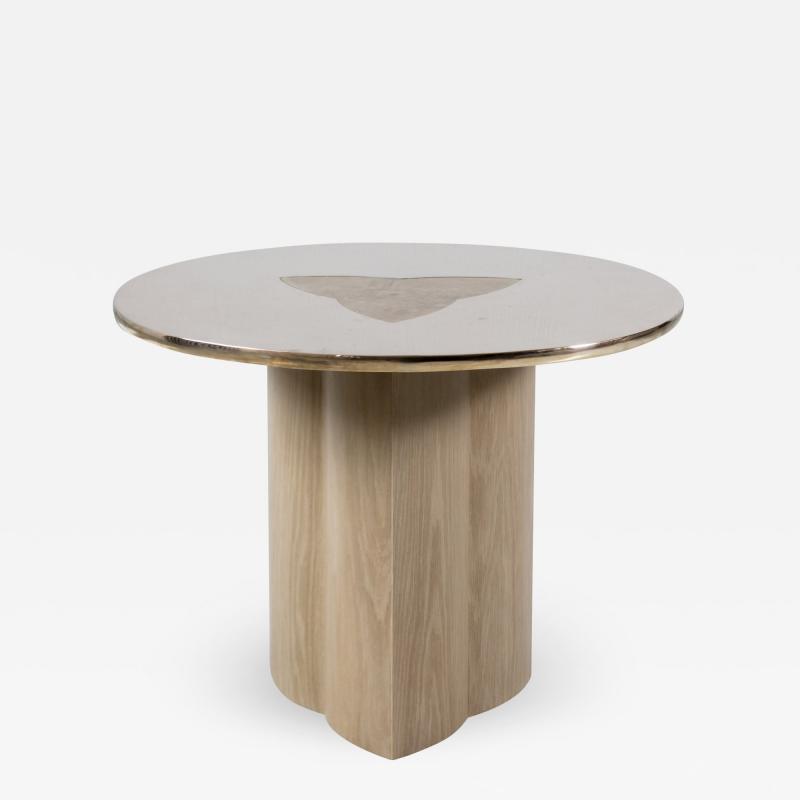 Tinatin Kilaberidze Side table with BRONZE TOP and Inlay by Tinatin Kilaberidze