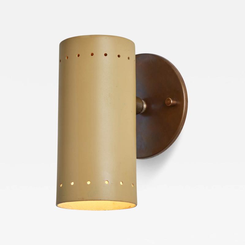 Tito Agnoli 1960s Tito Agnoli Beige Metal and Brass Articulating Sconce for O Luce