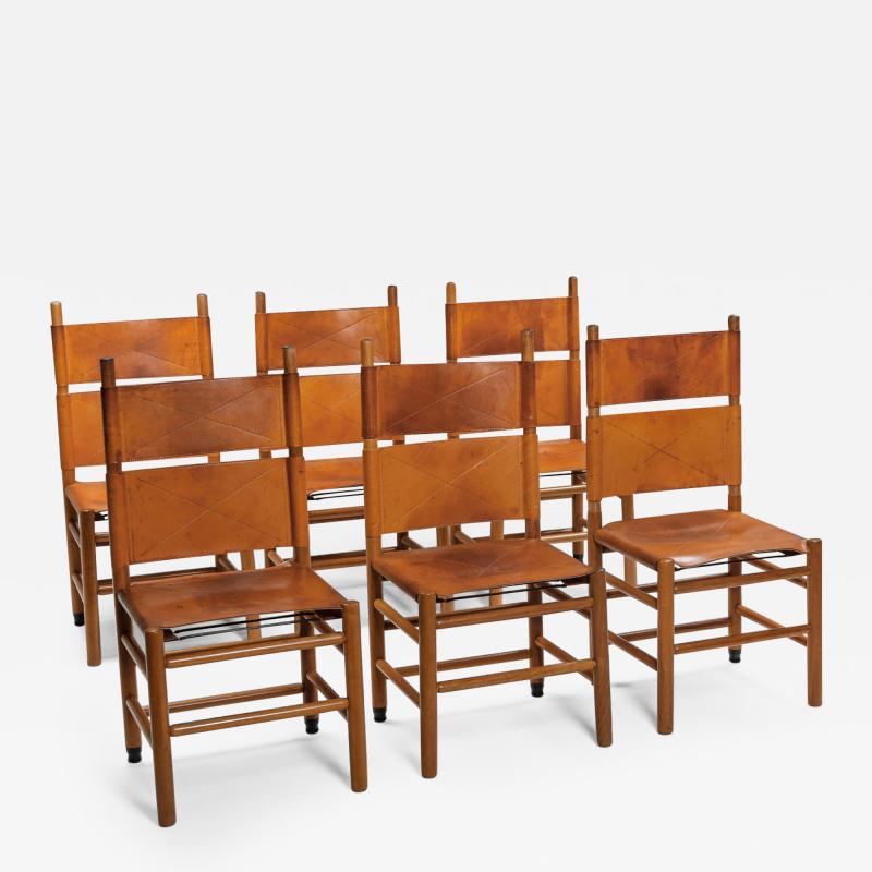Tobia Scarpa Afra Tobia Scarpa Leather Dining Chairs 1970s