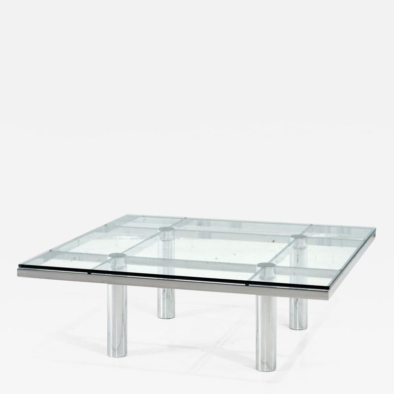 Tobia Scarpa Andre Chrome and Glass Coffee Table for Gavina 1968