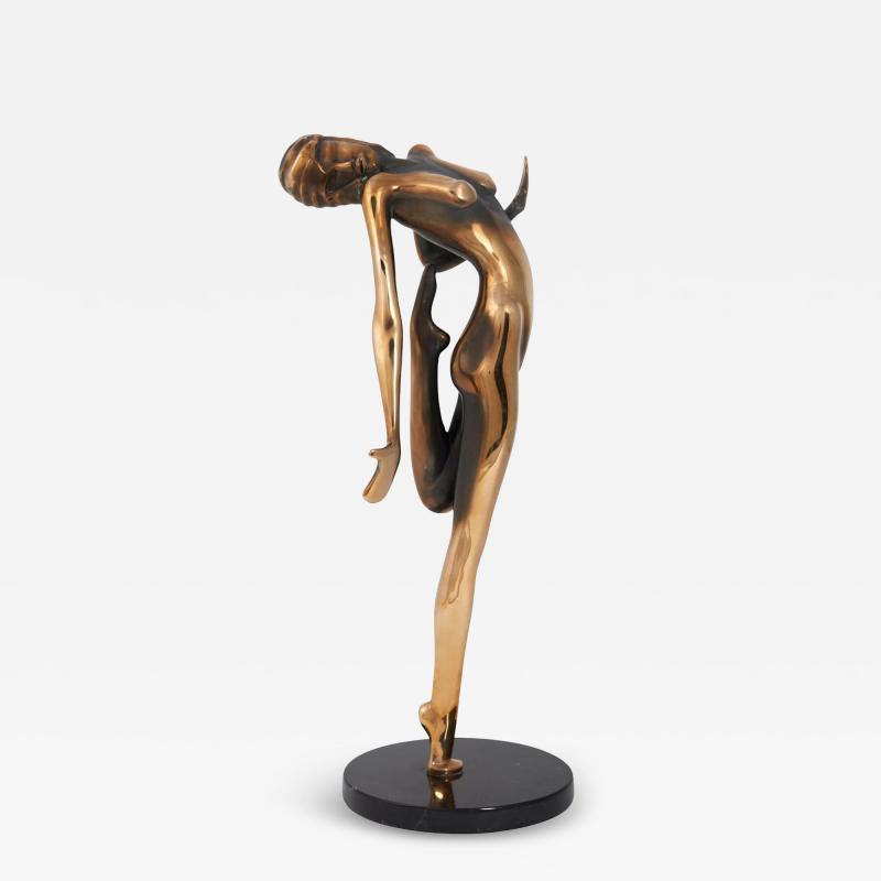 Tom Bennett 21 Signed Tom Bennett Bronze Female Nude Sculpture Windsong