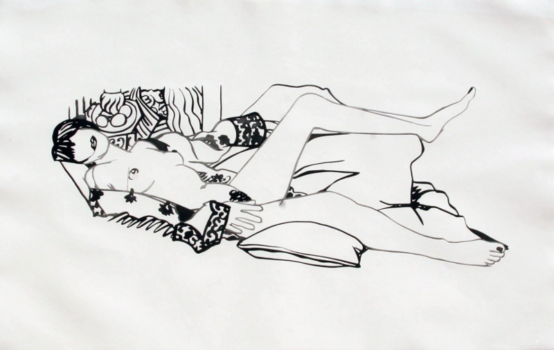 Tom Wesselmann Monica Nude with Purple Robe