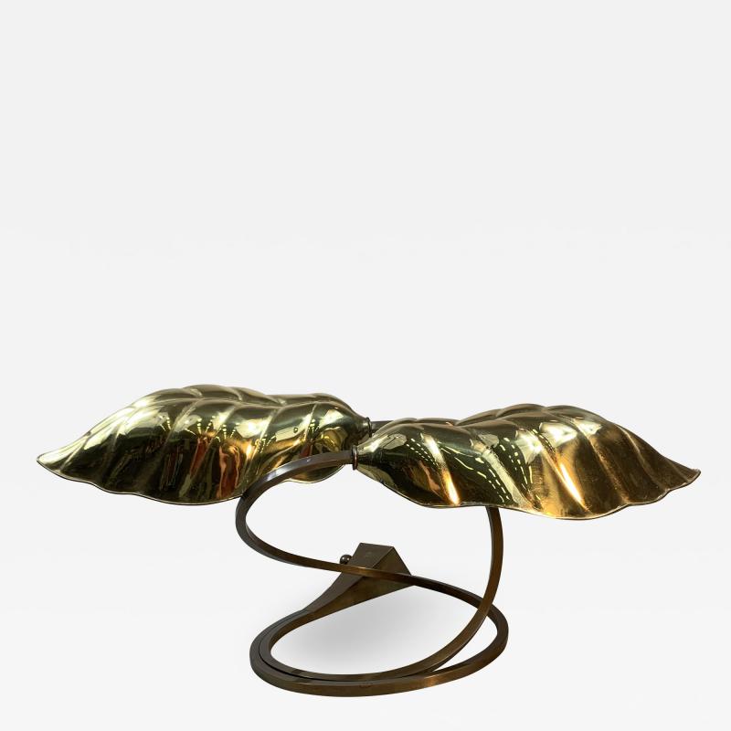 Tommaso Barbi MODERN POLISHED BRASS EXOTIC LEAF LAMP