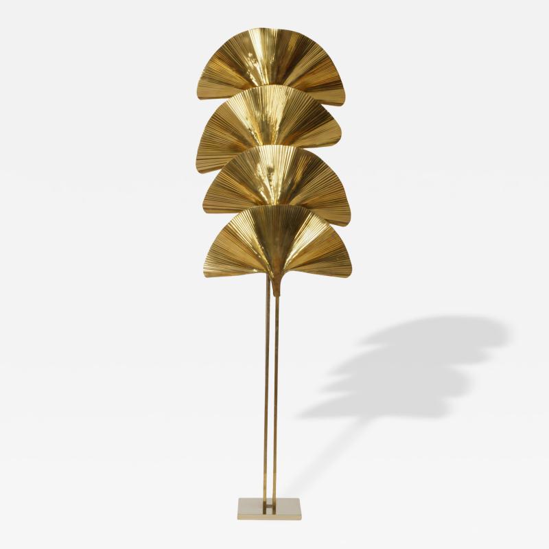 Tommaso Barbi Mid Century Modern Brass Palm Floor Lamp by Tommaso Barbi Italy