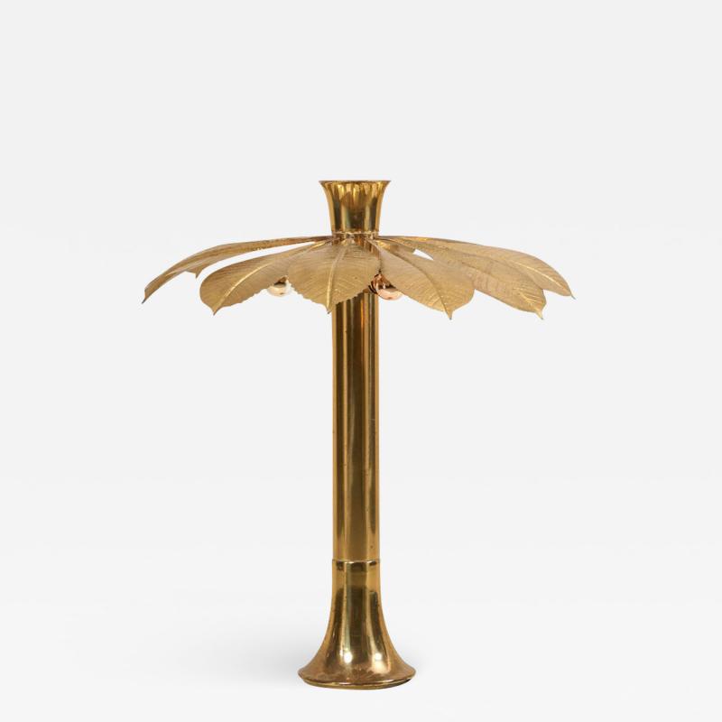 Tommaso Barbi Rare and Impressive Brass Rhaburb Floor Lamp by Tommaso Barbi