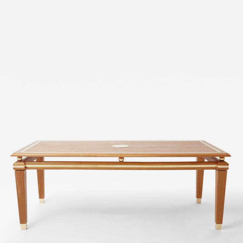 Tommaso Barbi Tommaso Barbi cerused oak and brass dining table 1970s