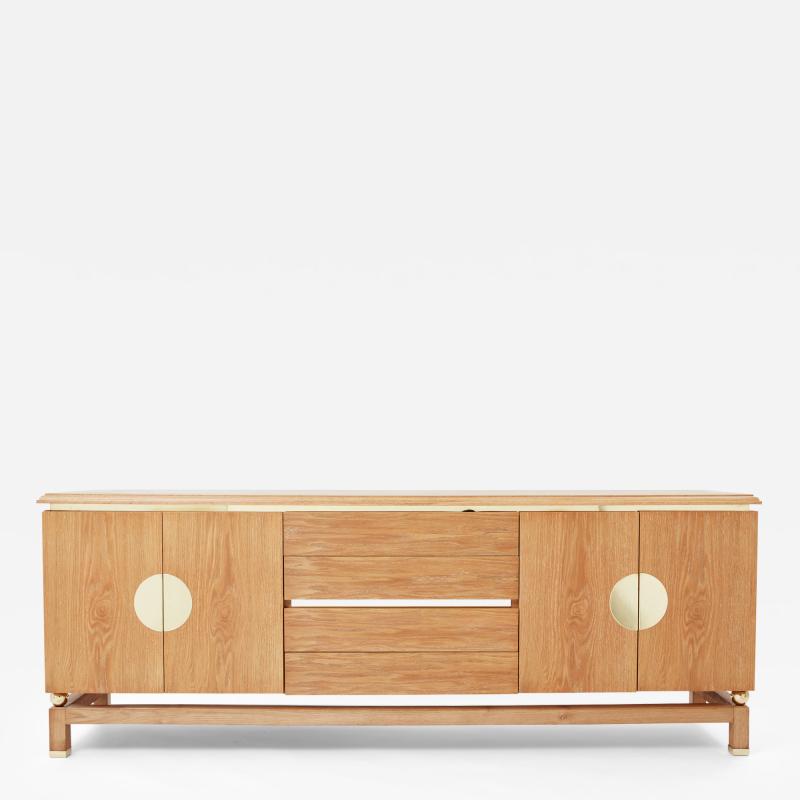 Tommaso Barbi Tommaso Barbi cerused oak and brass sideboard 1970s