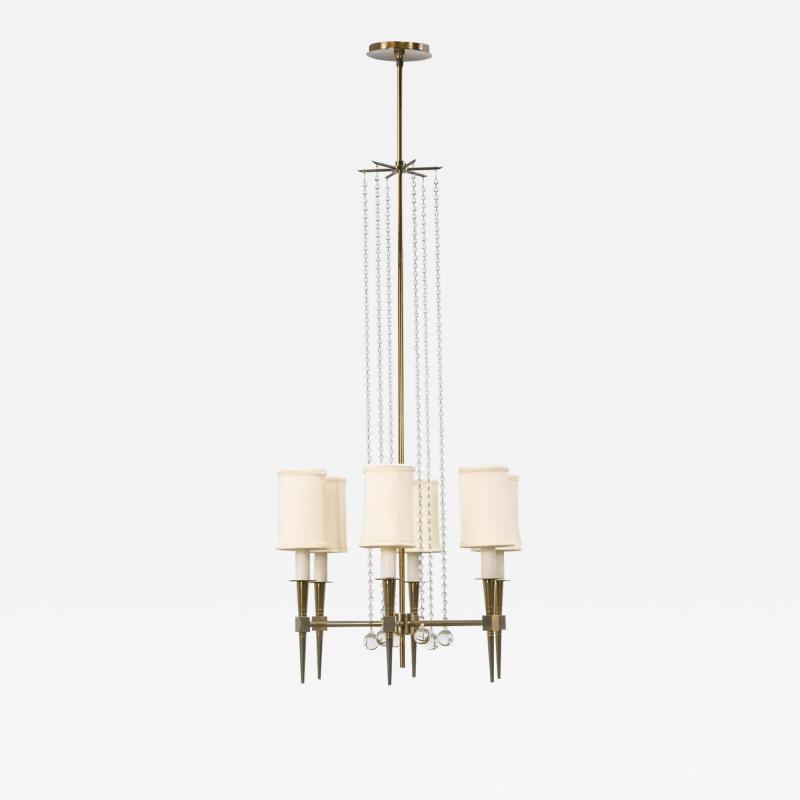 Tommi Parzinger 1950s Tommi Parzinger Brass Chandelier