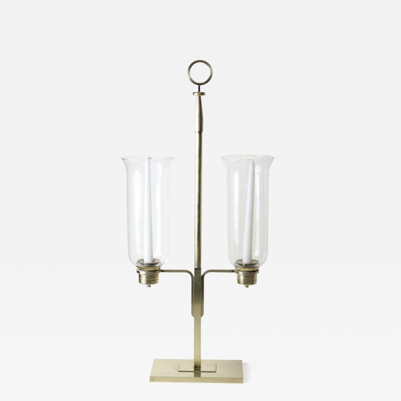 Tommi Parzinger Double Hurricane Candle Lamp by Tommi Parzinger 1955 United States