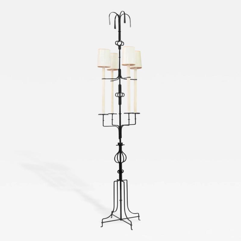 Tommi Parzinger Impressive Wrought Iron Floor Lamp by Tommi Parzinger
