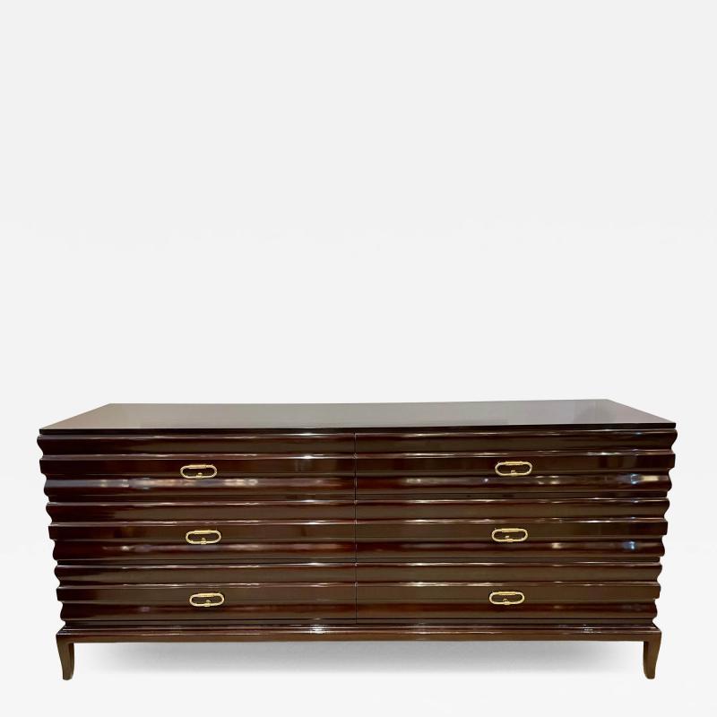 Tommi Parzinger Original Tommi Parzinger Sculpted Front Chest of Drawers Signed