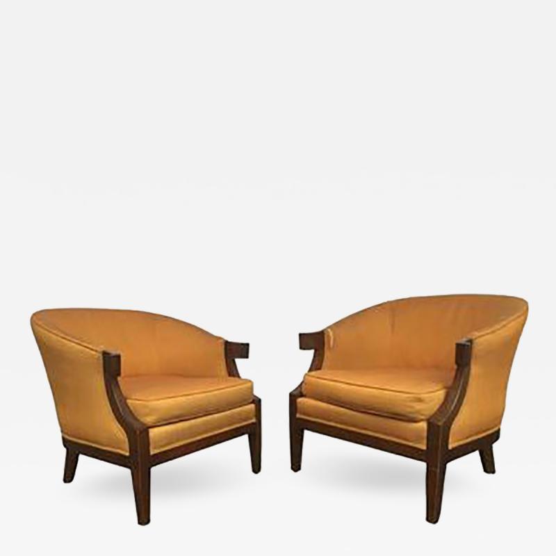 Tommi Parzinger Pair of Art Deco Slipper Chairs in the manner of Tommi Parzinger