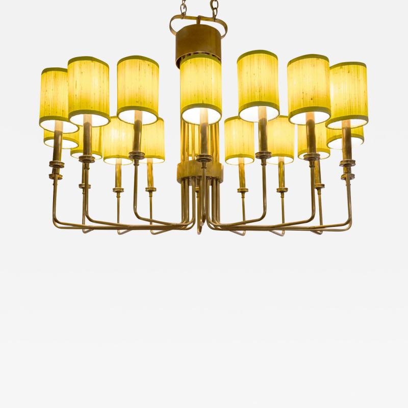 Tommi Parzinger Parzinger Style Large and Impressive Chandelier in Brass 1950s