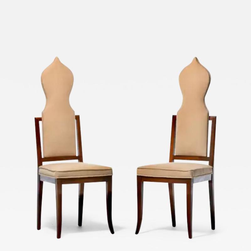 Tommi Parzinger Set of 14 Hollywood Regency Moroccan Tommi Parzinger Style Dining Chairs c 1960