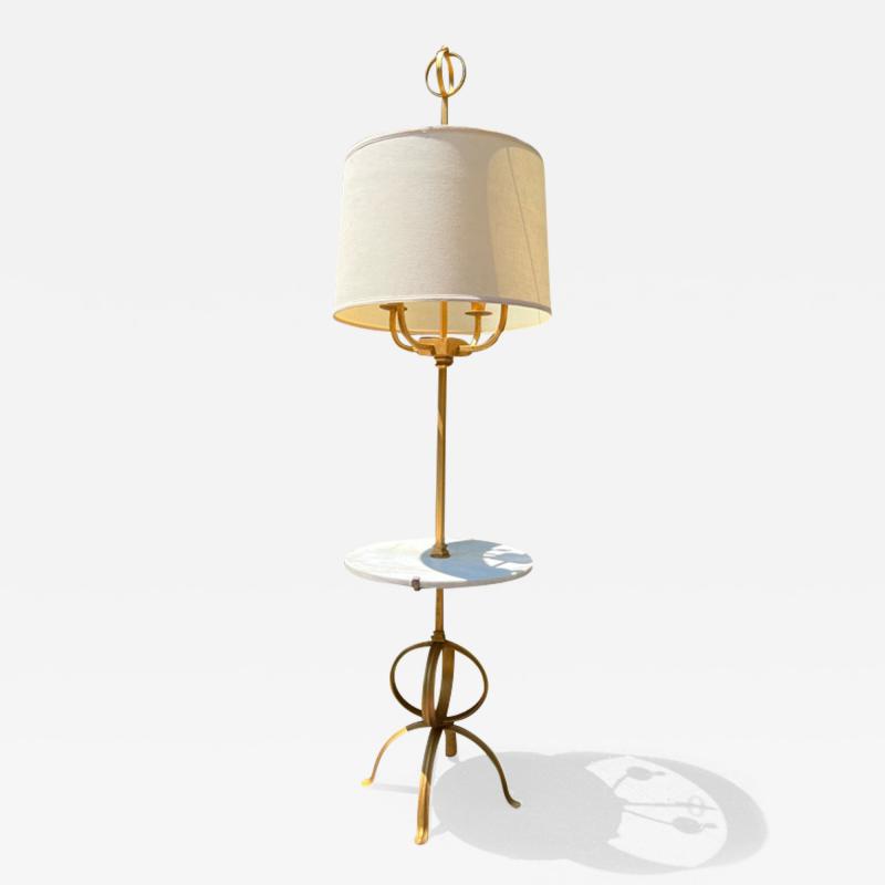 Tommi Parzinger TOMMI PARZINGER GILT METAL AND MARBLE FLOOR LAMP