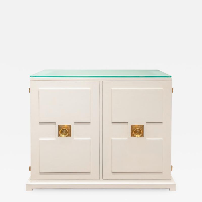 Tommi Parzinger Tommi Parzinger 2 Door Cabinet with Illuminating Glass Top 1960s