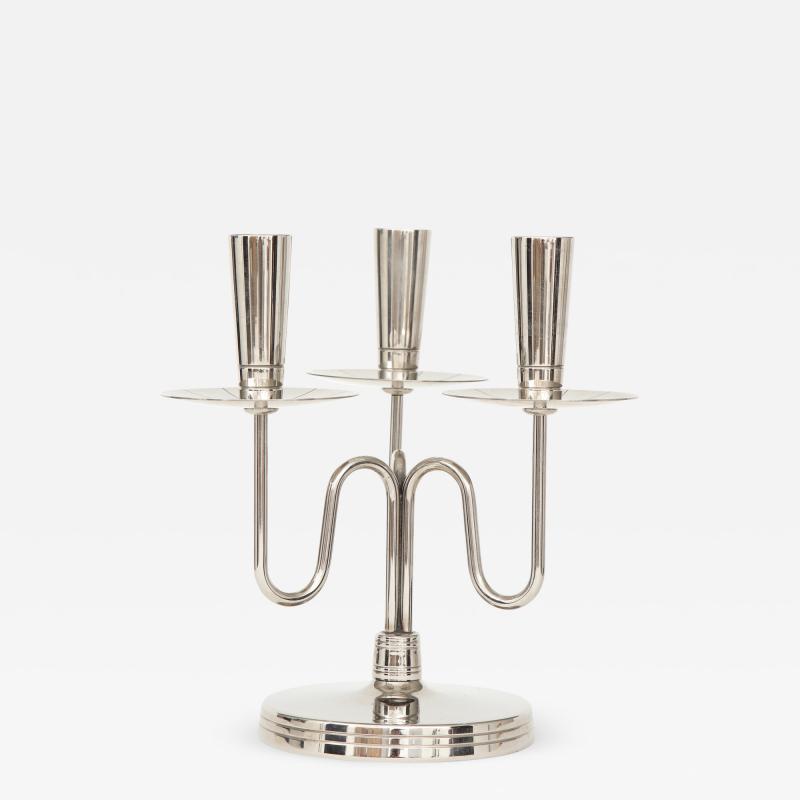 Tommi Parzinger Tommi Parzinger 3 Arm Nickel Candelabra