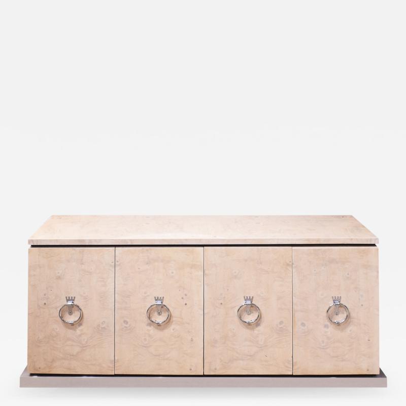 Tommi Parzinger Tommi Parzinger 4 Door Credenza with Exquisite Hardware 1960s