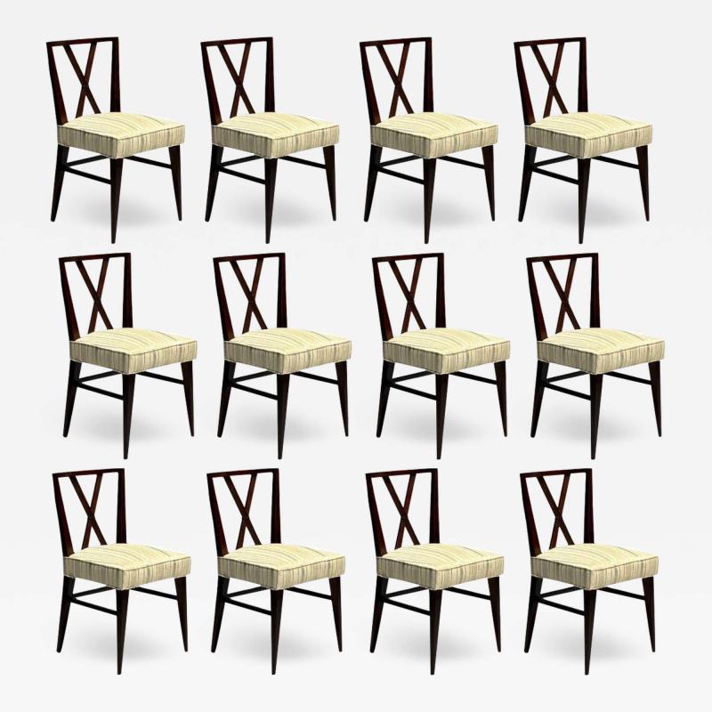 Tommi Parzinger Tommi Parzinger Attrib Mid Century Modern Twelve Dining Chairs 1960s