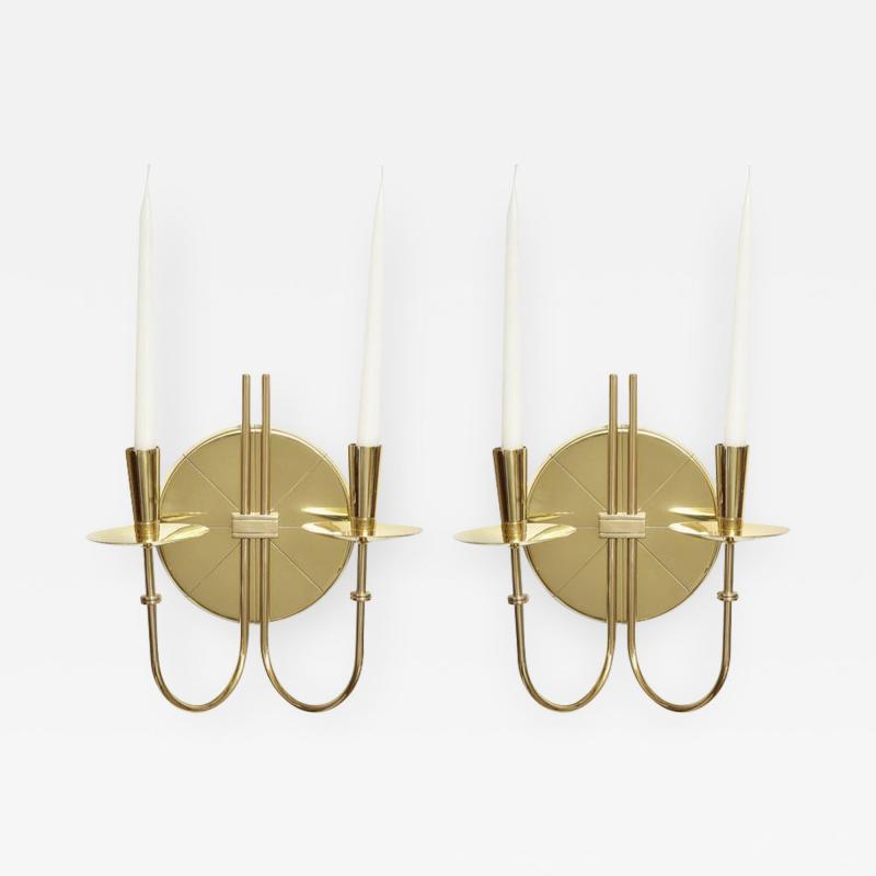 Tommi Parzinger Tommi Parzinger Brass Sconces Two Pairs Available