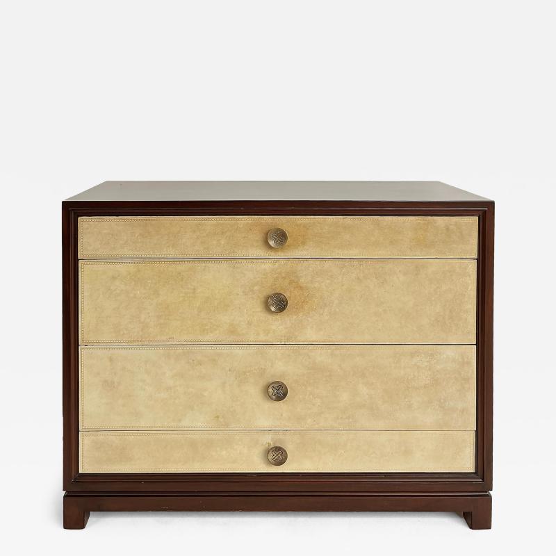 Tommi Parzinger Tommi Parzinger Charak Leather Clad Chests of Drawers Pair Circa 1950s