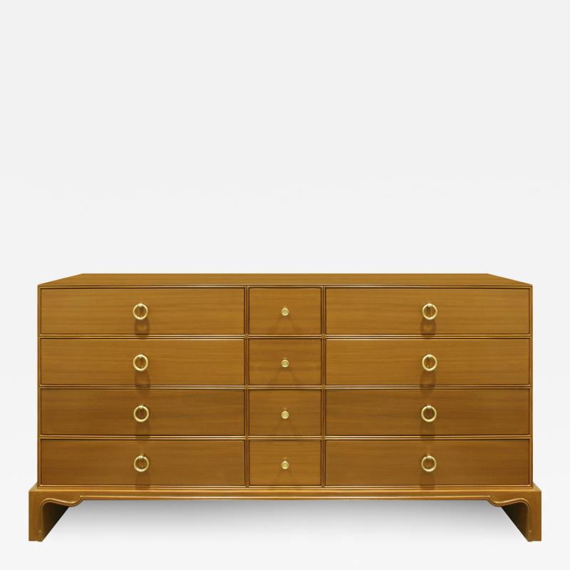 Tommi Parzinger Tommi Parzinger Chest of Drawers with Brass Pulls 1940s